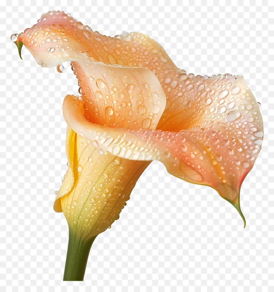 Đám cưới bông hoa - Hoa huệ Calla màu hồng với những giọt nước