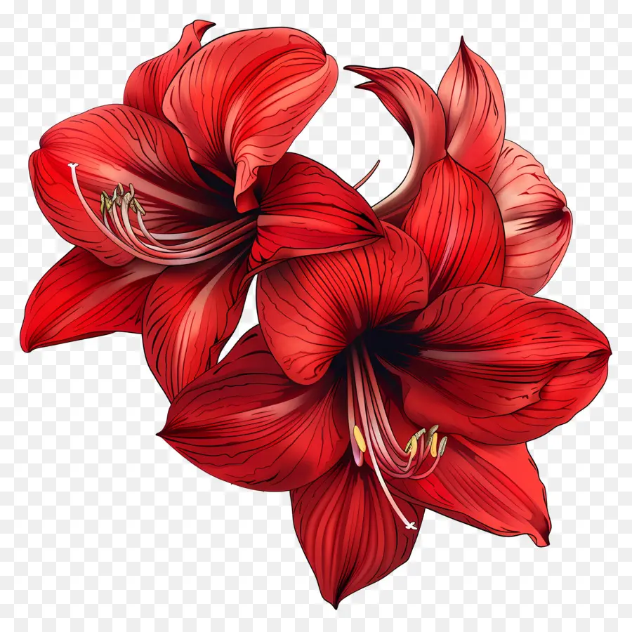hoa amaryllis hoa hoa màu đỏ hoa màu hồng hoa hồng - Bản vẽ kỹ thuật số của hoa màu đỏ, trắng, bóng tối