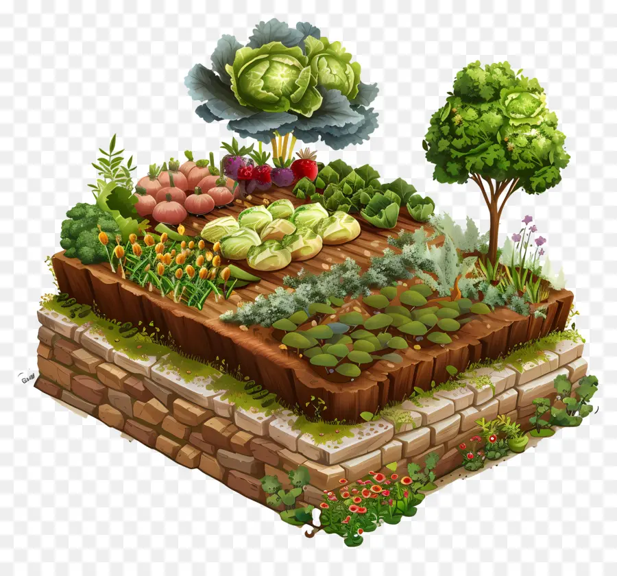 Terrasse Landwirtschaft Gemüse Garten Obst Garten Gemüse Züchtung Gemüse - Kleiner Garten mit Gemüse, Obst, Bäumen