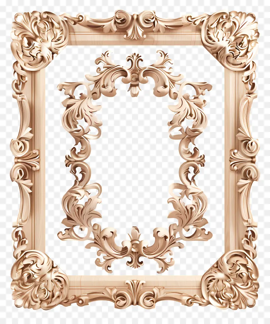 Golden Frame - Goldener Rahmen mit kompliziertem Blumendesign