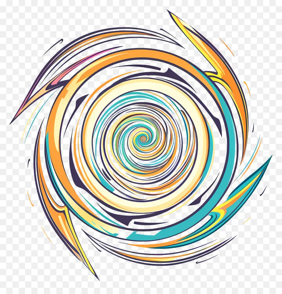 arte astratta a spirale a spirale a spirale blu e verde arancione e rosa - Spirale colorata su sfondo nero