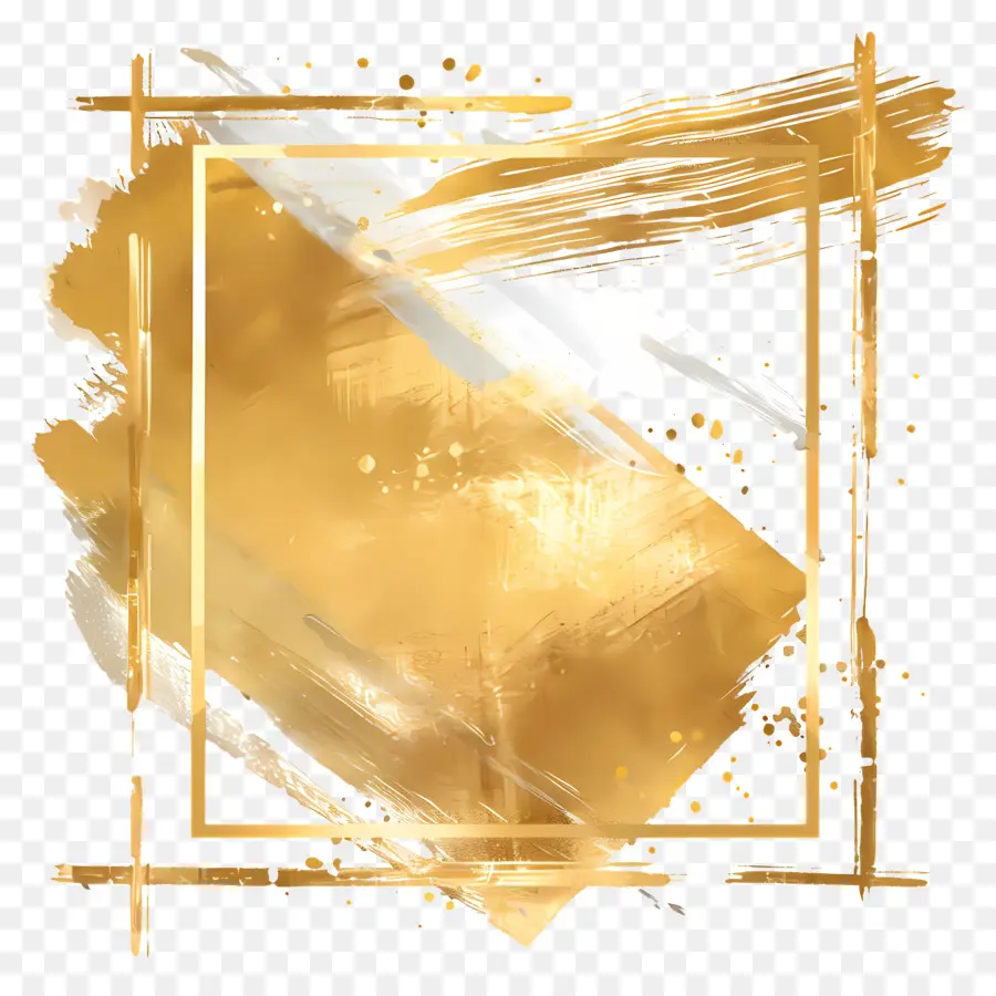 gold Rahmen - Goldener Rahmen mit Lackschwärmen und Strichen