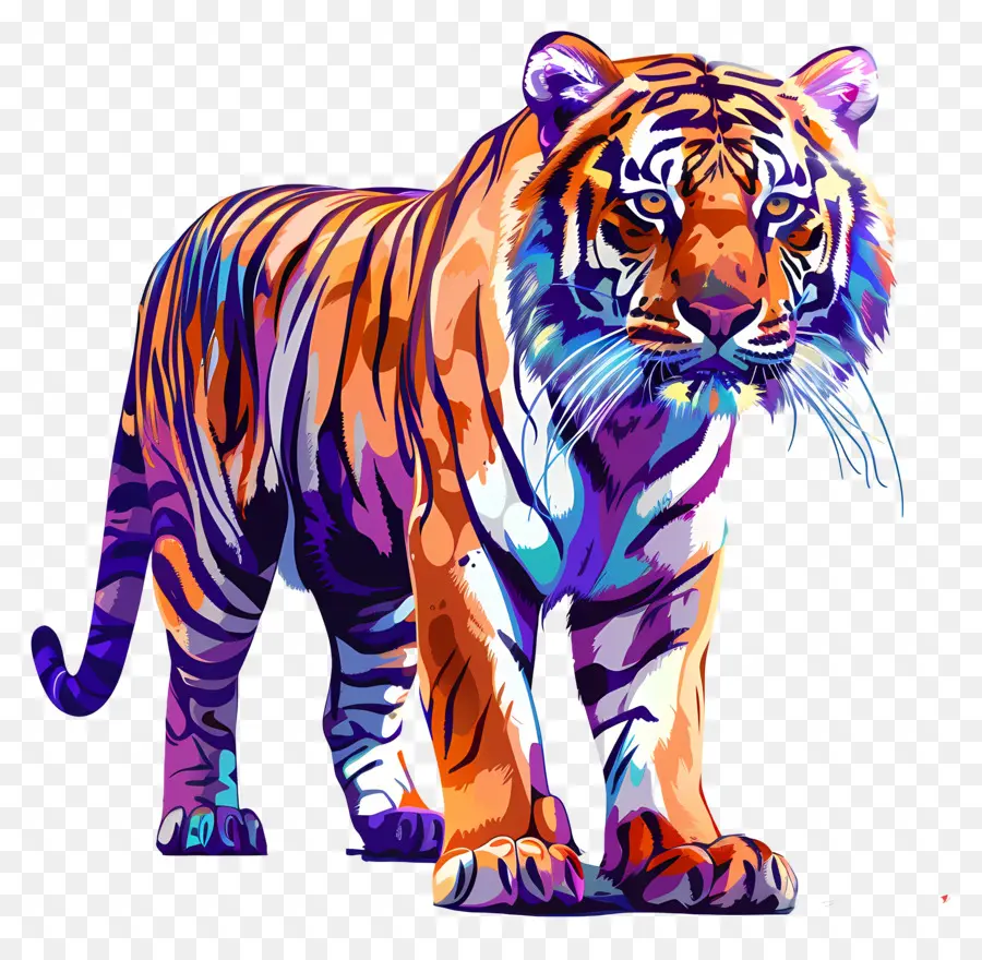 Hoàng gia Bengal Tiger Tiger Động vật hoang dã - Tiger đầy màu sắc đứng trên chân sau