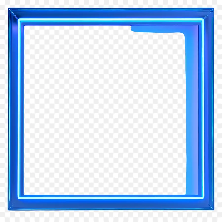 neon khung - Trang trí ánh sáng neon hình chữ nhật màu xanh