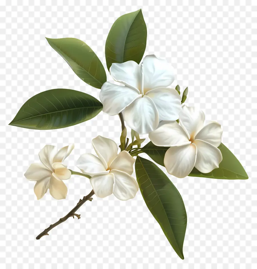 Jasmin Blume - Weiße Blume mit fünf Blütenblättern und Staubblättern
