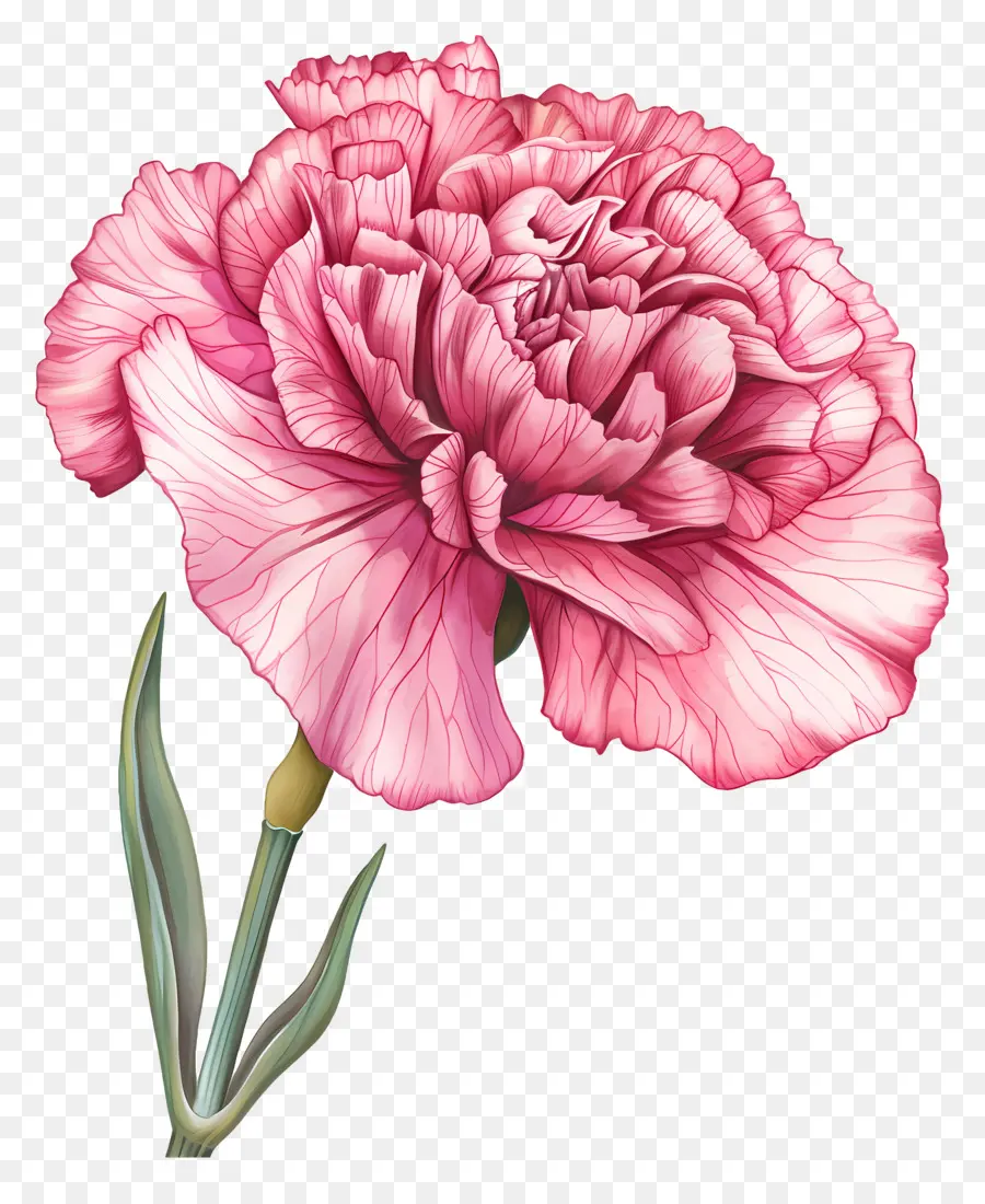 Fiore Disegno - Disegno di fiori di garofano rosa delicato, stile disegnato a mano