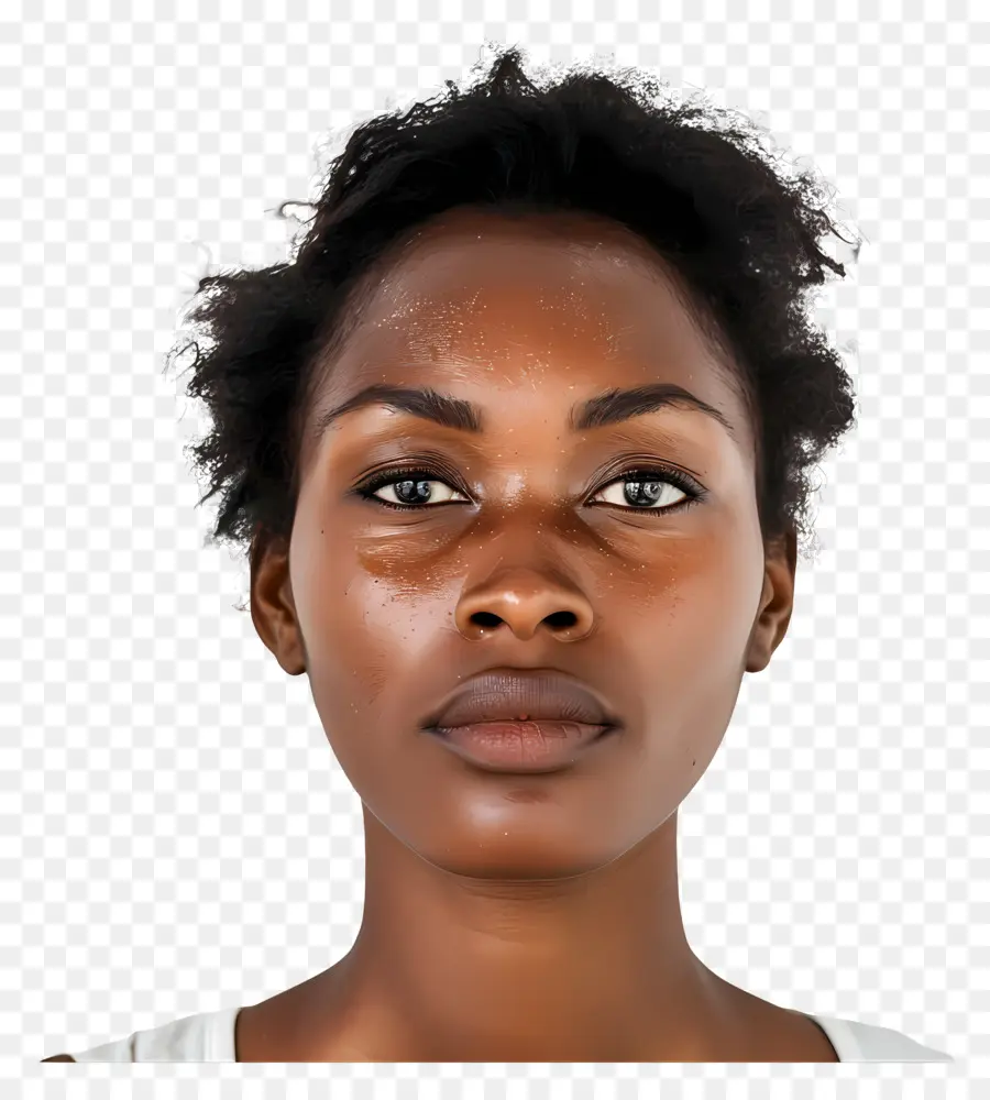 black woman face dark skin woman smiling black background