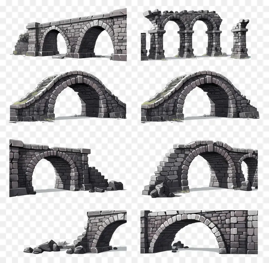 Cầu Arch Stone Stone Arches Đền Di tích cổ - Vòm đá với hình chạm khắc rồng trong đống đổ
