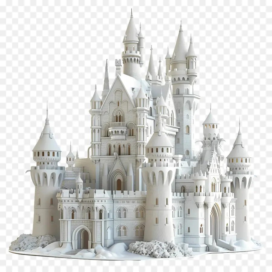 weißes Schloss Papierschloss DIY Crafts Paper Art Architektur aus Papier - Papierschloss auf Hügel mit Bier