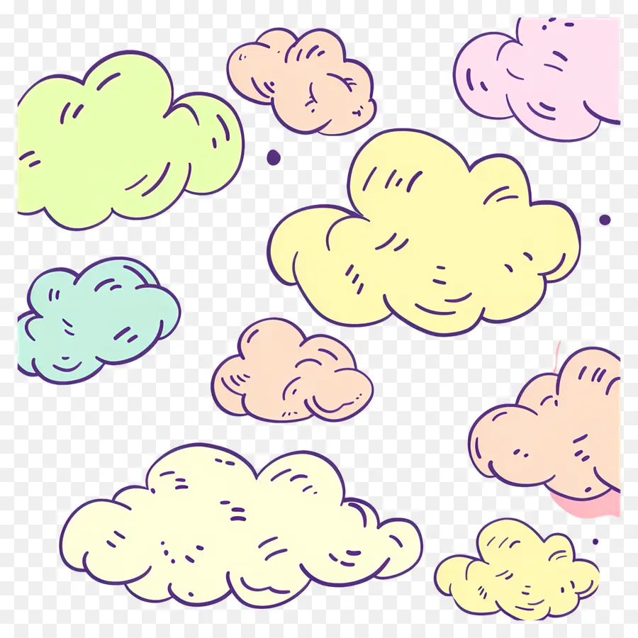 Clouds Clouds geschwollene Wolken Baumwoll -Süßigkeiten wolken flauschige Wolken - Sammlung von pastellfarbenen, flauschigen Cloud-Bildern