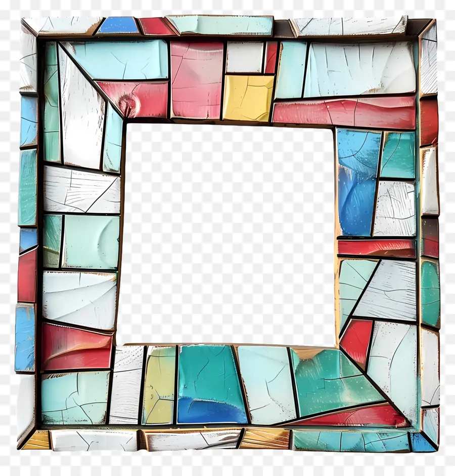 vintage Rahmen - Farbenfroher Mosaikfliesenrahmen mit verziertem Design