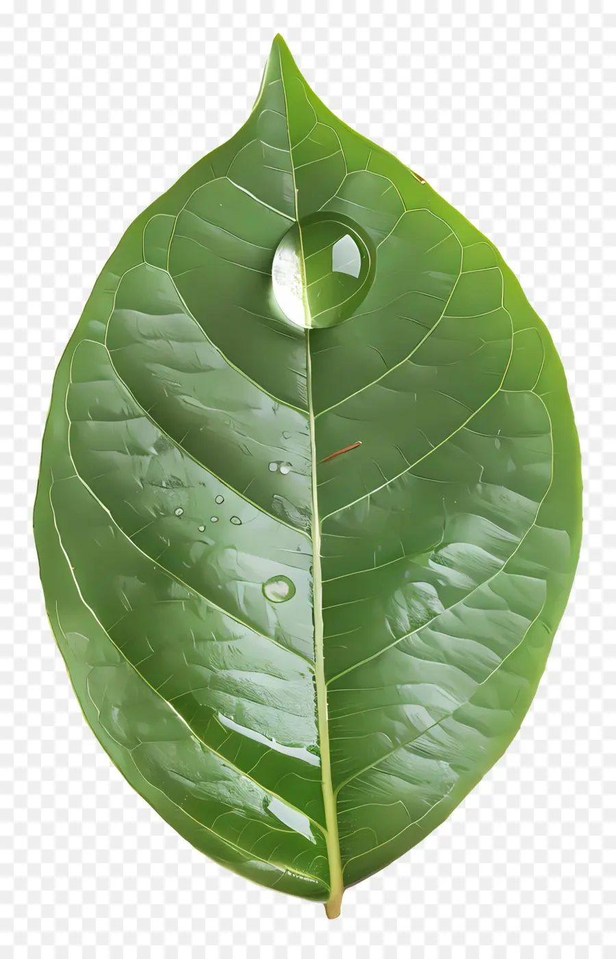 grünes Blatt - Grünes Blatt mit Wassertropfen, dunkler Hintergrund