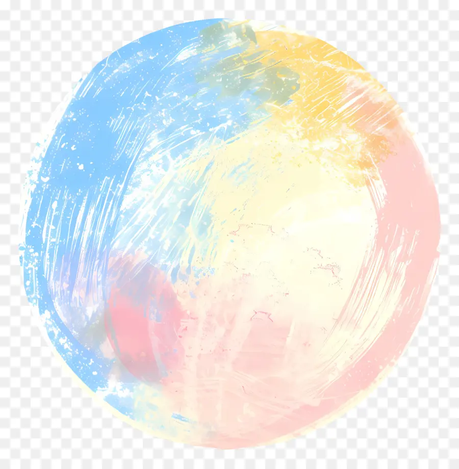 Kreis abstrakter Kunstmalerei kreisförmige Farben - Buntes kreisförmiges abstraktes Gemälde, das der Wasseroberfläche ähnelt