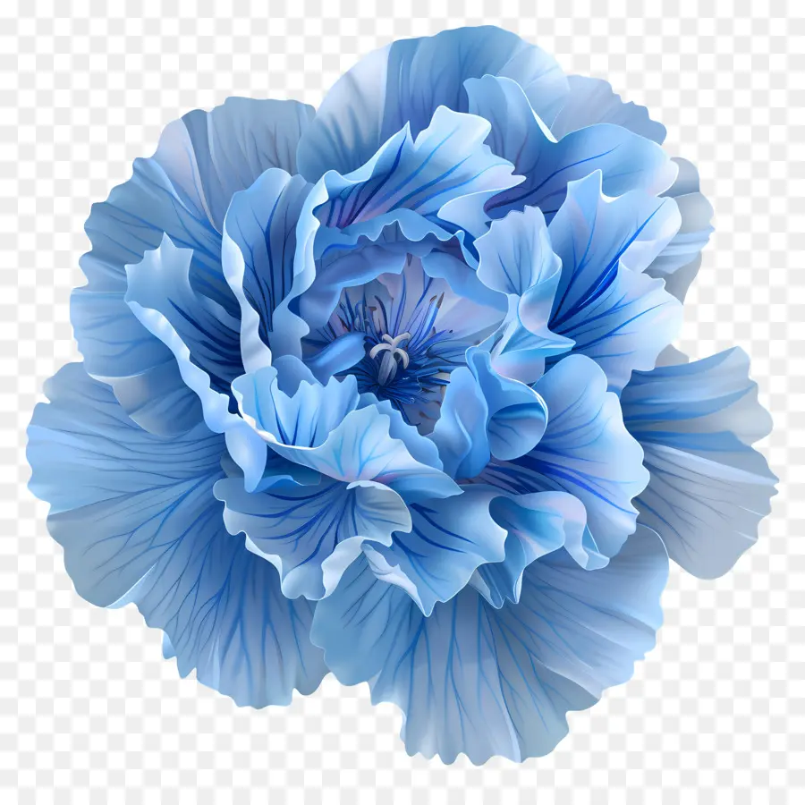 fiore blu - Fiore blu realistico con centro bianco