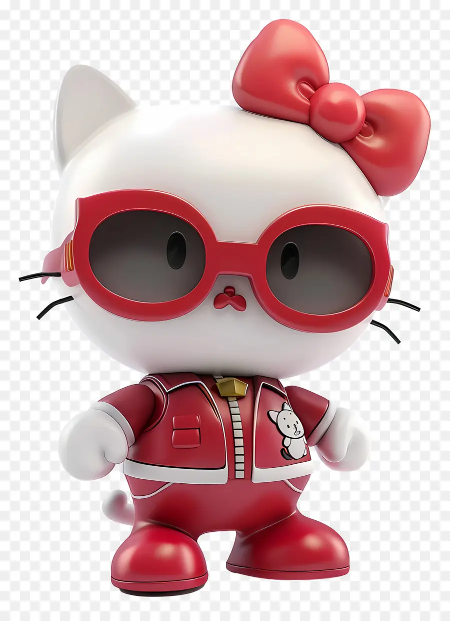 Hello Kitty - Nhân vật hoạt hình đầy màu sắc trong hành động trên nền đen