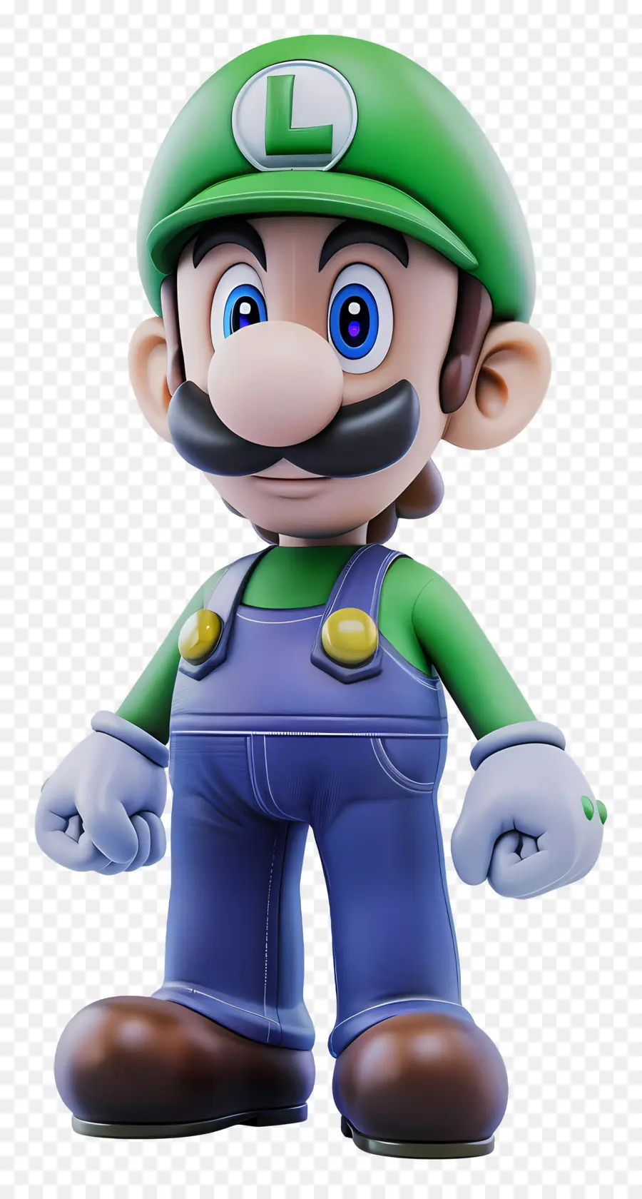 Luigi - Fröhlicher Charakter in grünen Overalls lächeln