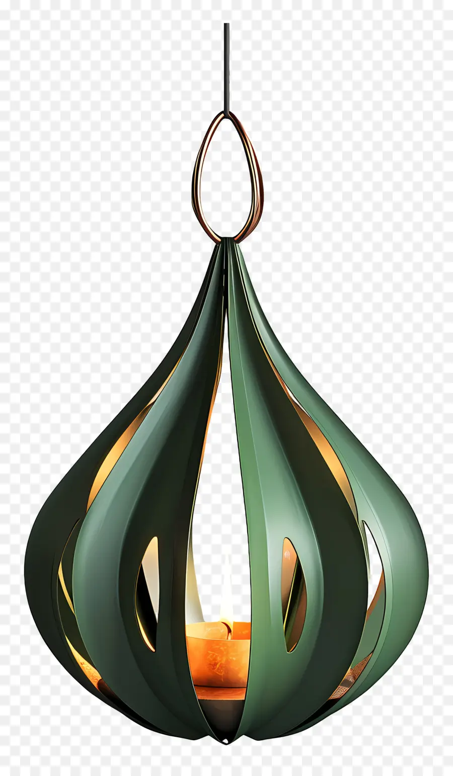 Hängende Teelichthalter Grüne Metallleuchte hängende Deckenleuchte runde Anhänger Leuchte Leuchte Leuchte - Grüne Metallrunde Leuchte mit Kerzenglühen