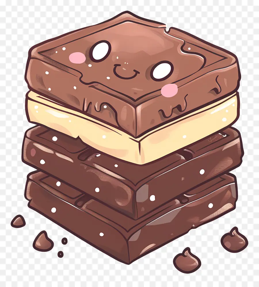 Schokoriegel - Stapelte Schokoladenbars mit Smiley -Gesicht