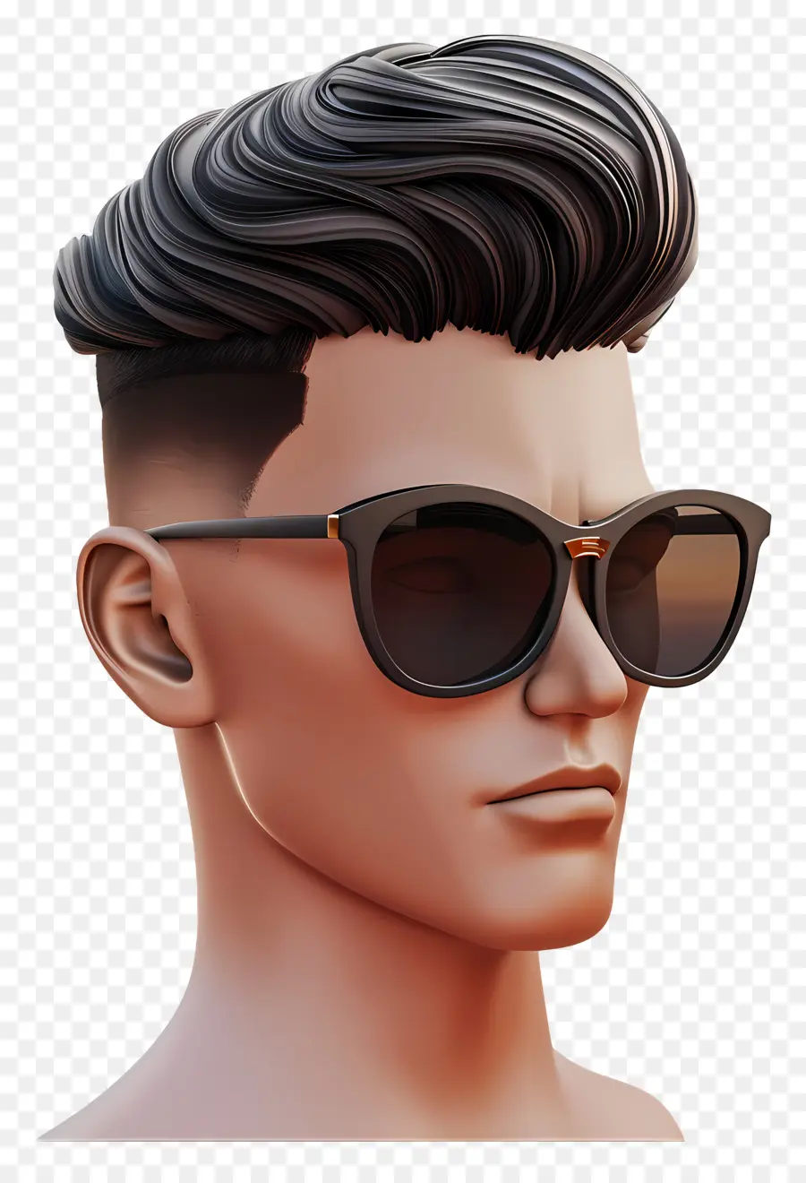 low fade haircut 3d render sunglasses leather jacket jeans