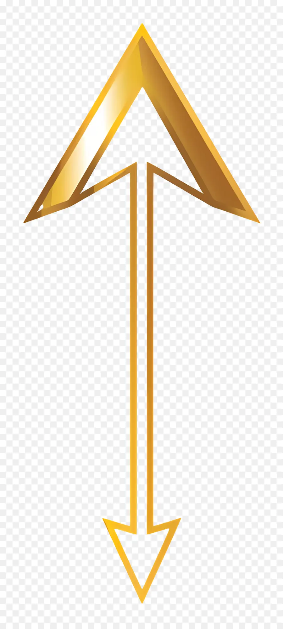 freccia oro - Freccia dorata rivolta verso il basso, design elegante