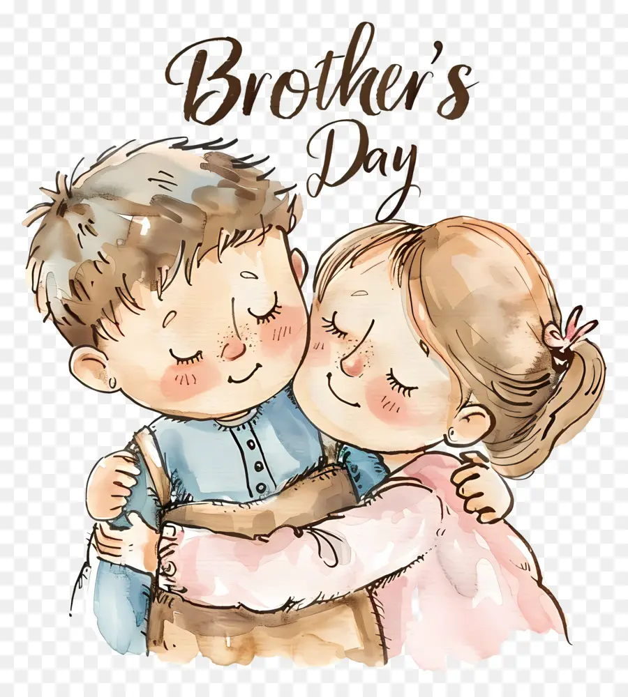 Anh trai ngày hạnh phúc trẻ em ôm tình yêu - Chàng trai và cô gái trẻ ôm hạnh phúc