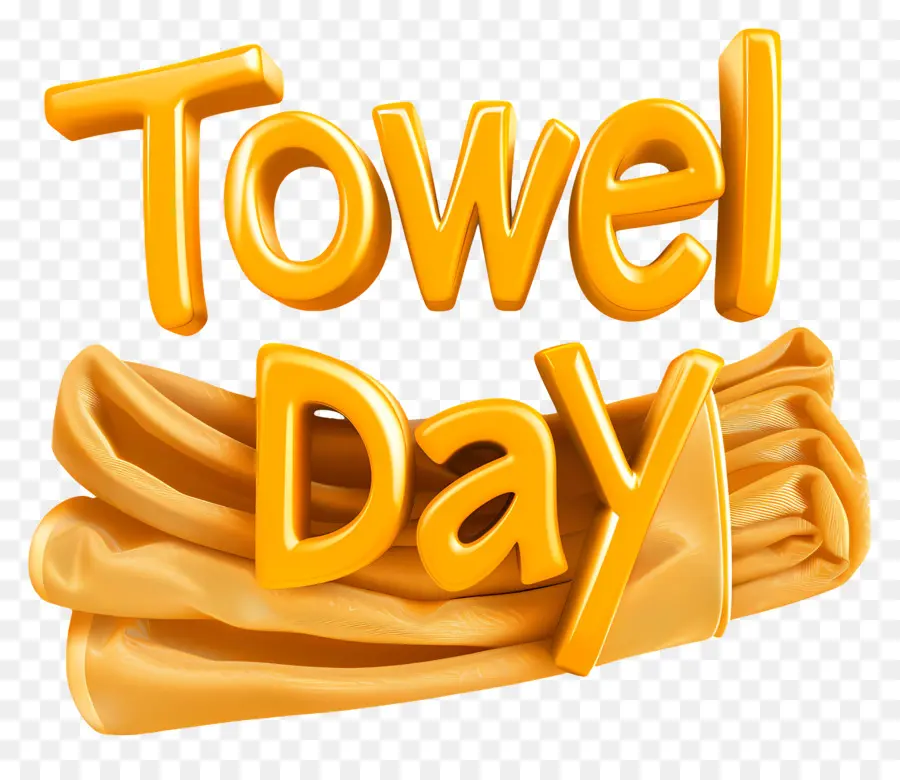 asciugamano asciugamano asciugamano stack giallo - Asciugamani dorati impilati con testo 