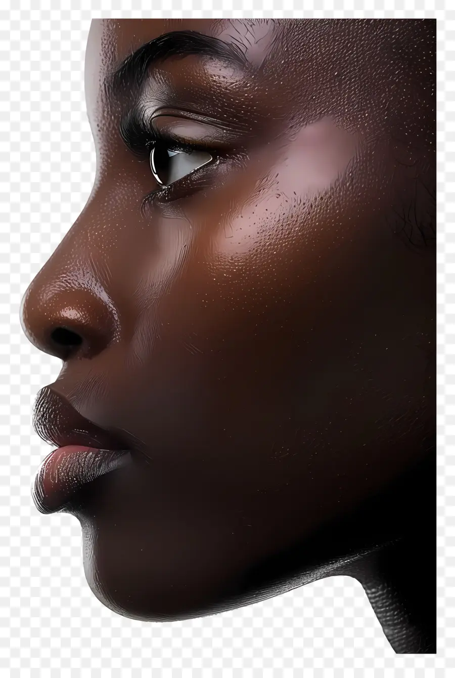 black woman face black woman introspection calmness smooth skin