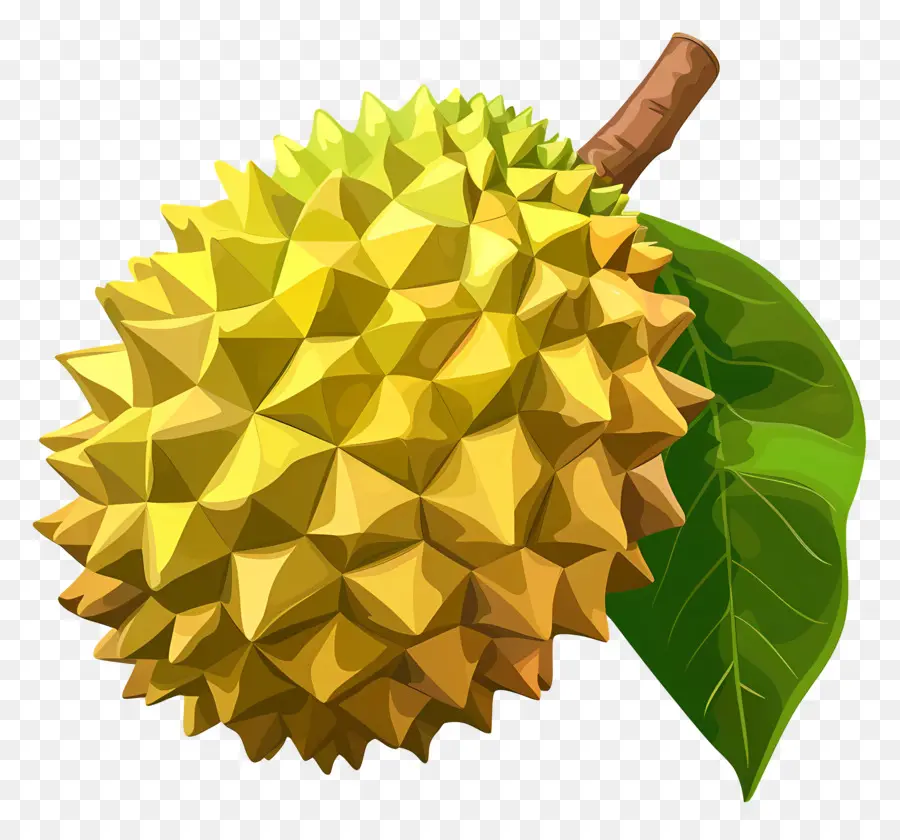 forme geometriche - Frutta gialla ad alto poligono con foglie verdi