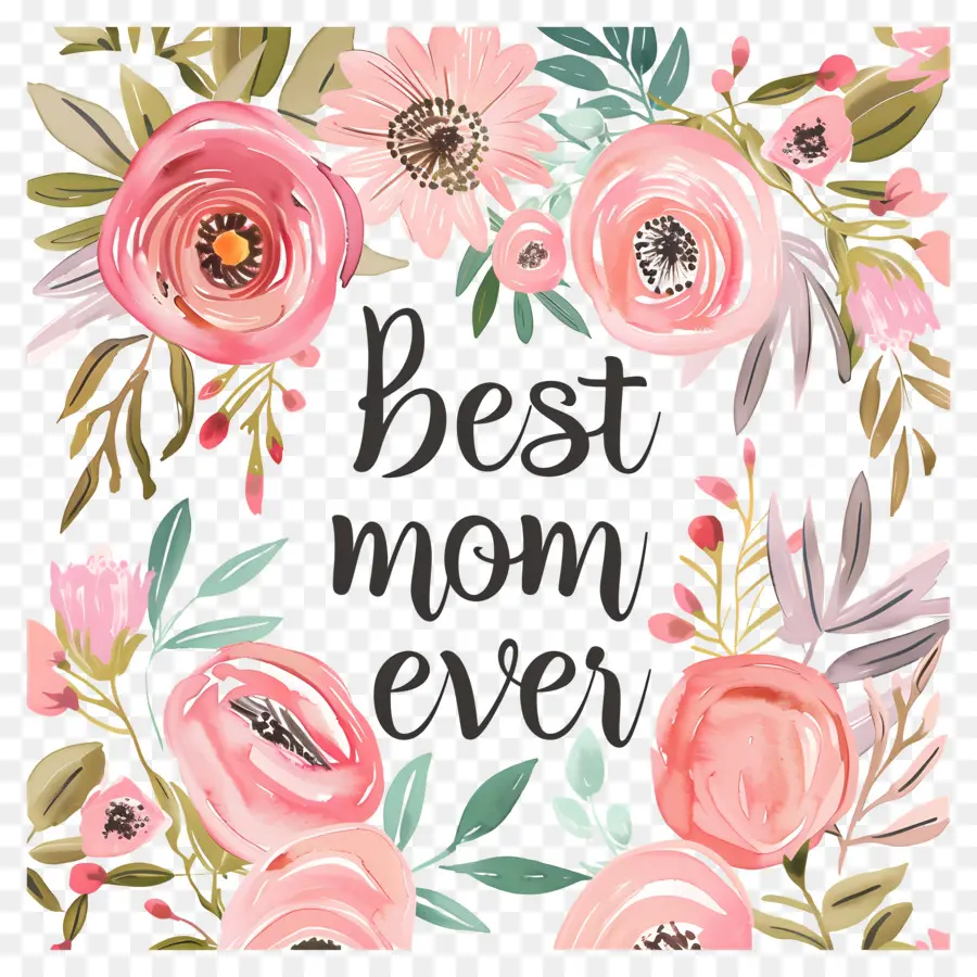 hoa sắp xếp - Bóng hoa tươi sáng, thông điệp 'Best Mom Ever'
