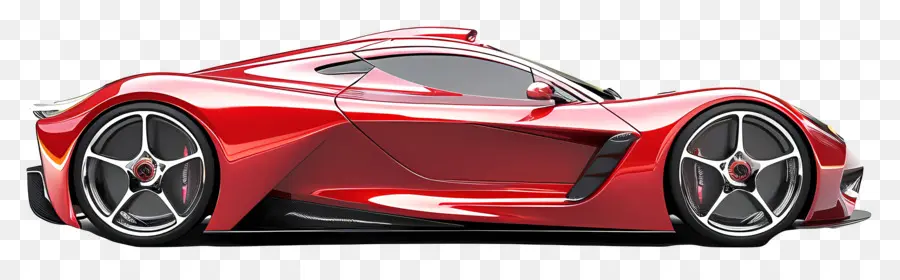 Sports Auto Side View Sports Car Aerodinamic High Performance Fast Car - Auto sportiva rossa a mezz'aria ed elegante design