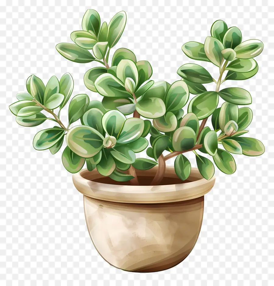 bunte Jade pflanzte pflanzte Pflanze grüne Blätter weiße Blüten Innenpflanzen - Topfpflanze mit grünen Blättern und Blumen
