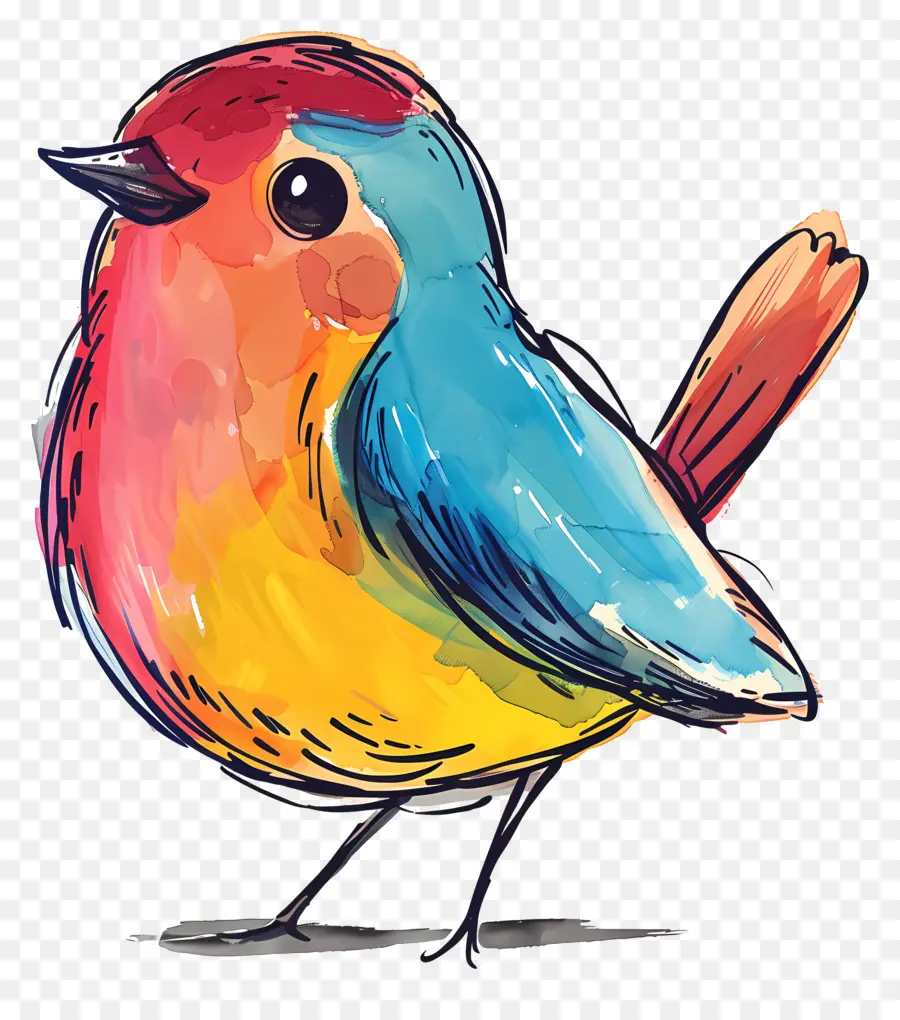 phim hoạt hình con chim - Chim đầy màu sắc với mỏ cong, khuôn mặt biểu cảm