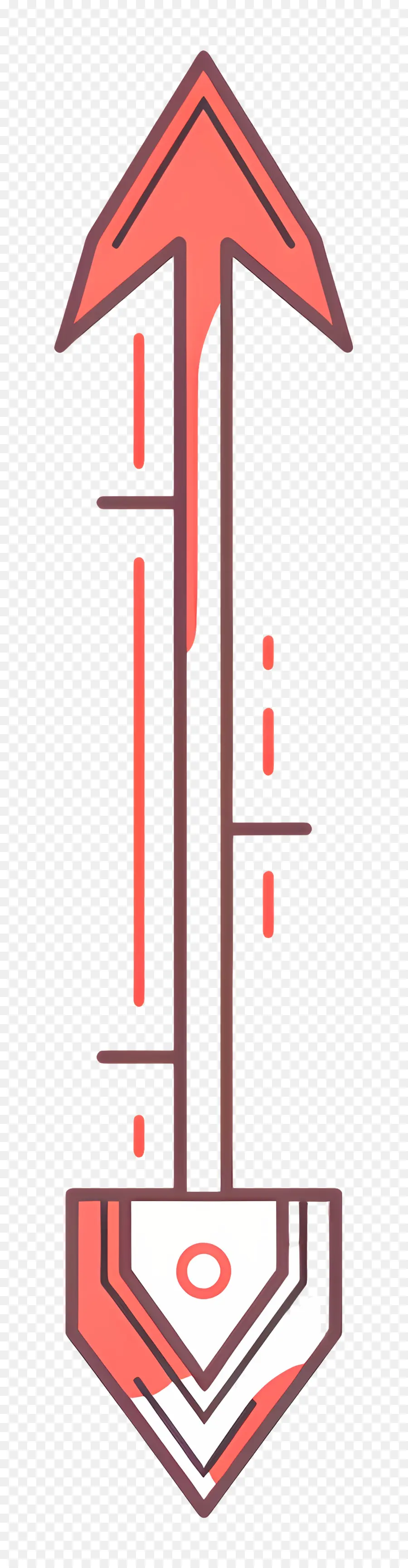 freccia - Freccia dettagliata in bianco e nero sul cerchio