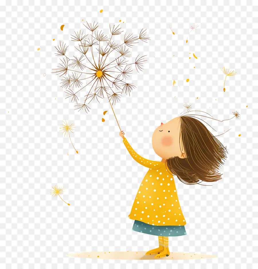 dandelion dandelion young girl joy happiness
