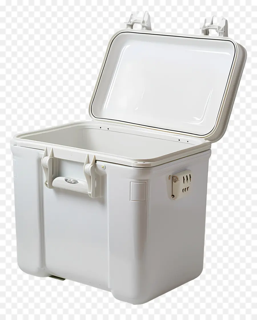 Kühler tragbarer Eisbox -Kühlerbox Plastik Black Futter - Weiße Plastikkühlerbox mit schwarzem Futter im Inneren
