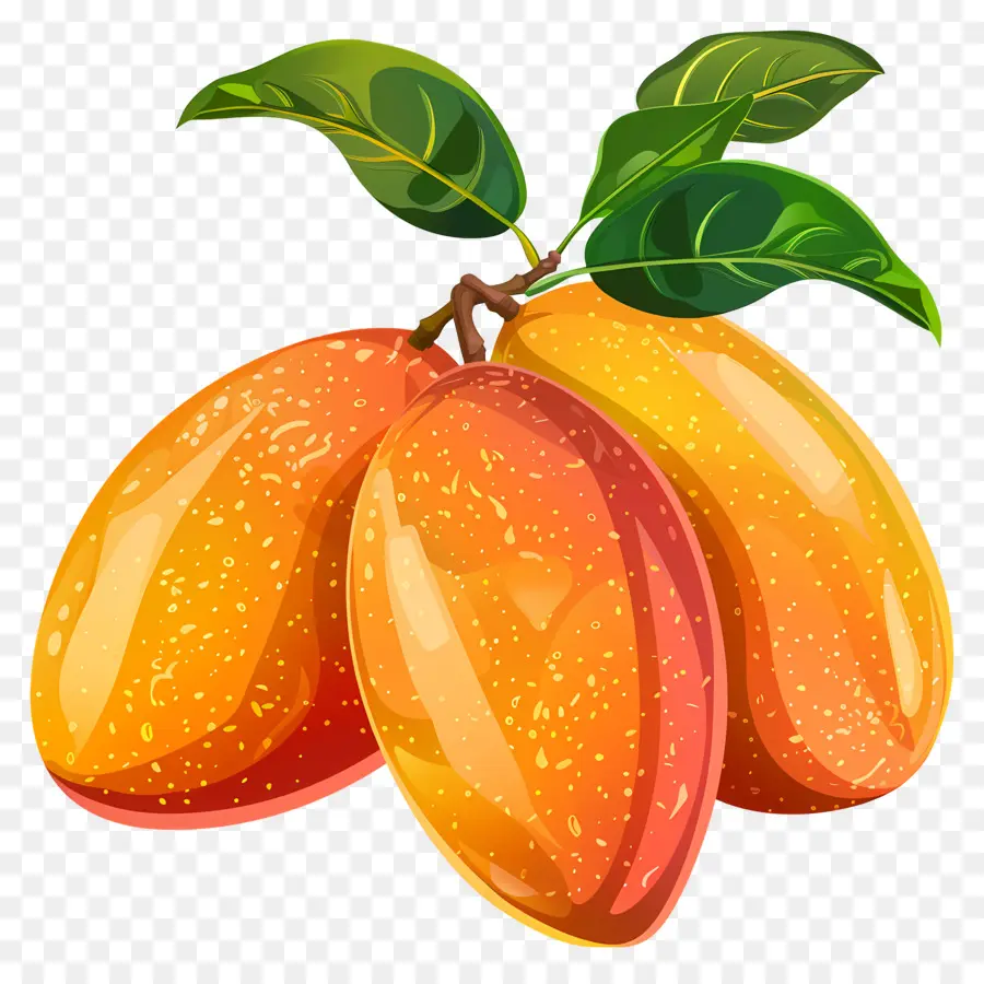 Mango - Mango maturo con foglie e verruche