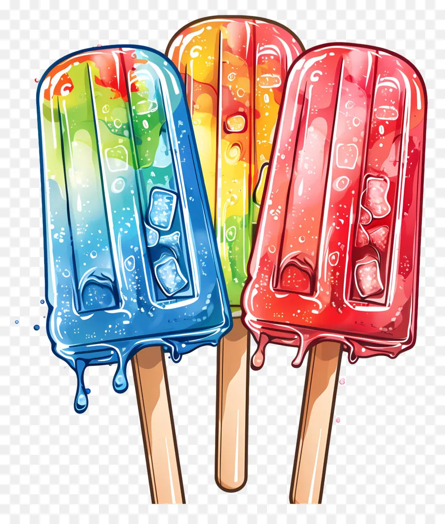 pop ice popsicles red blue green
