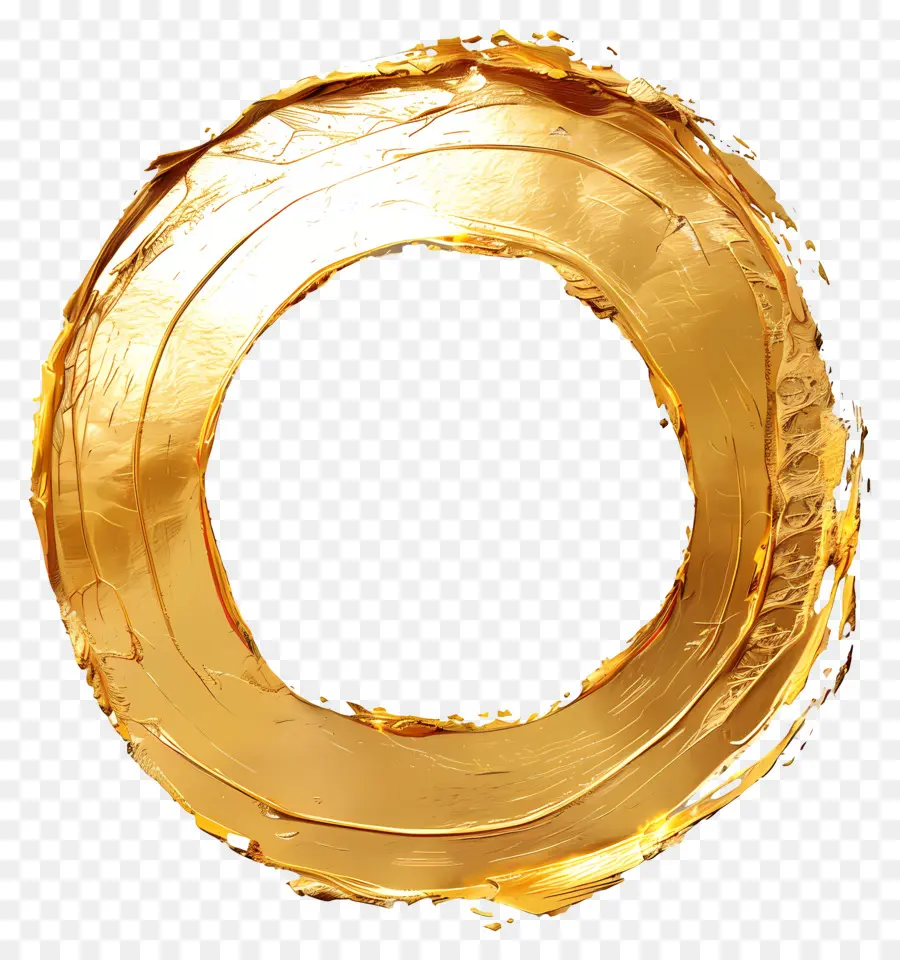 cerchio d'oro - Circolo d'oro con lettere RO, dipinto a mano