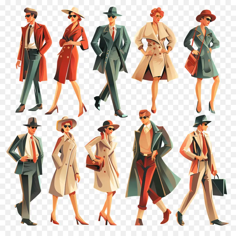 People Business Travel City Trip Suit và Tie Coat and Dress - Những người khác nhau trong thành phố đi bộ khác nhau