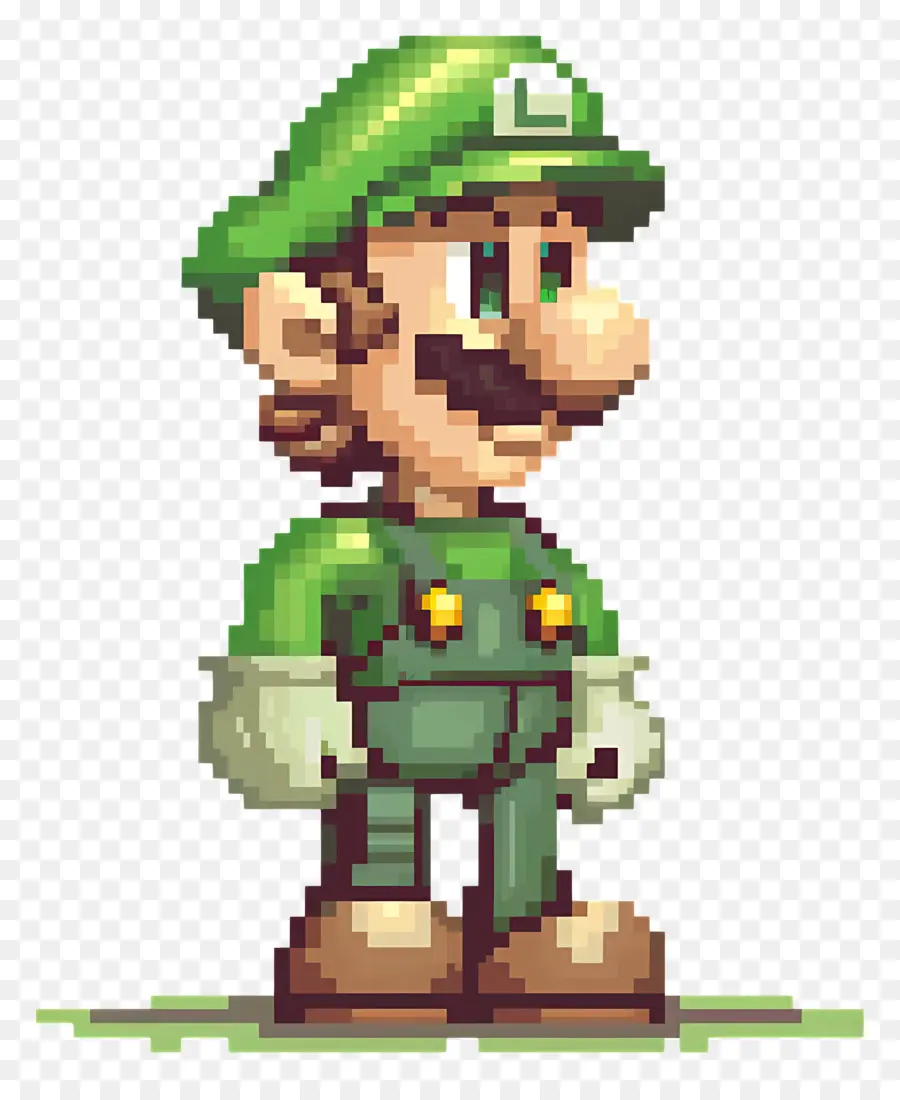 8 bit Luigi Pixelated Soldier Outfit Trang phục Súng lục - Người lính pixel đang cầm khẩu súng lục, khung thành đô thị
