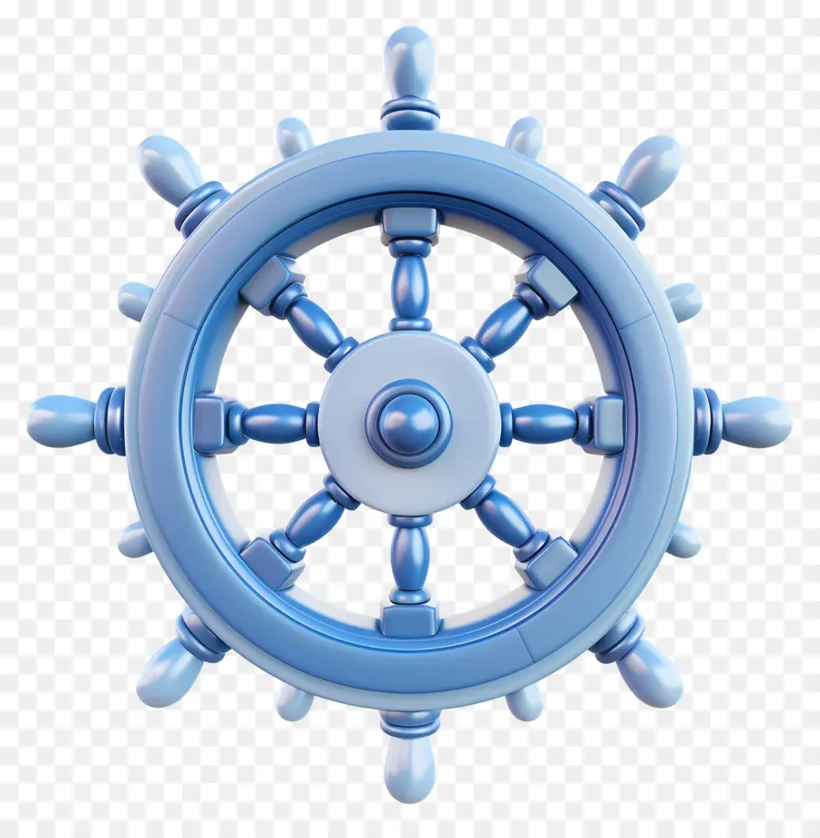 blue rudder ship's wheel blue metal spokes