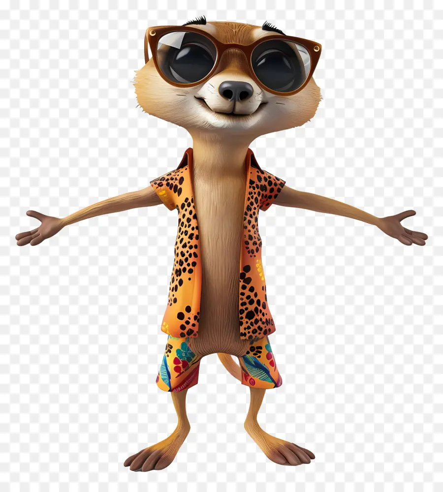timon meerkat sunglasses hawaiian shirt cute