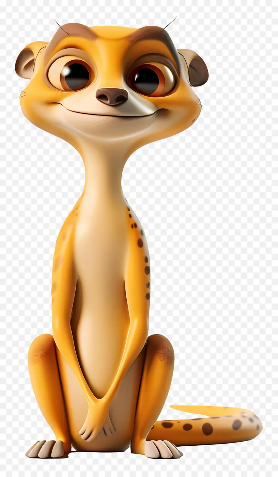Timon Meerkat hoạt hình động vật mỉm cười - Phim hoạt hình meerkat ngồi với chân chéo, mỉm cười