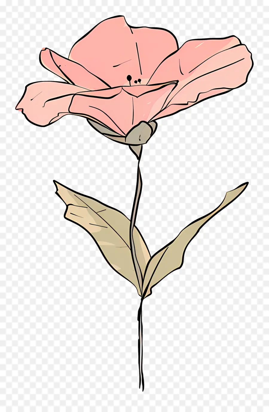 rosa Blume - Schwarz -Weiß -Zeichnung von rosa Blume