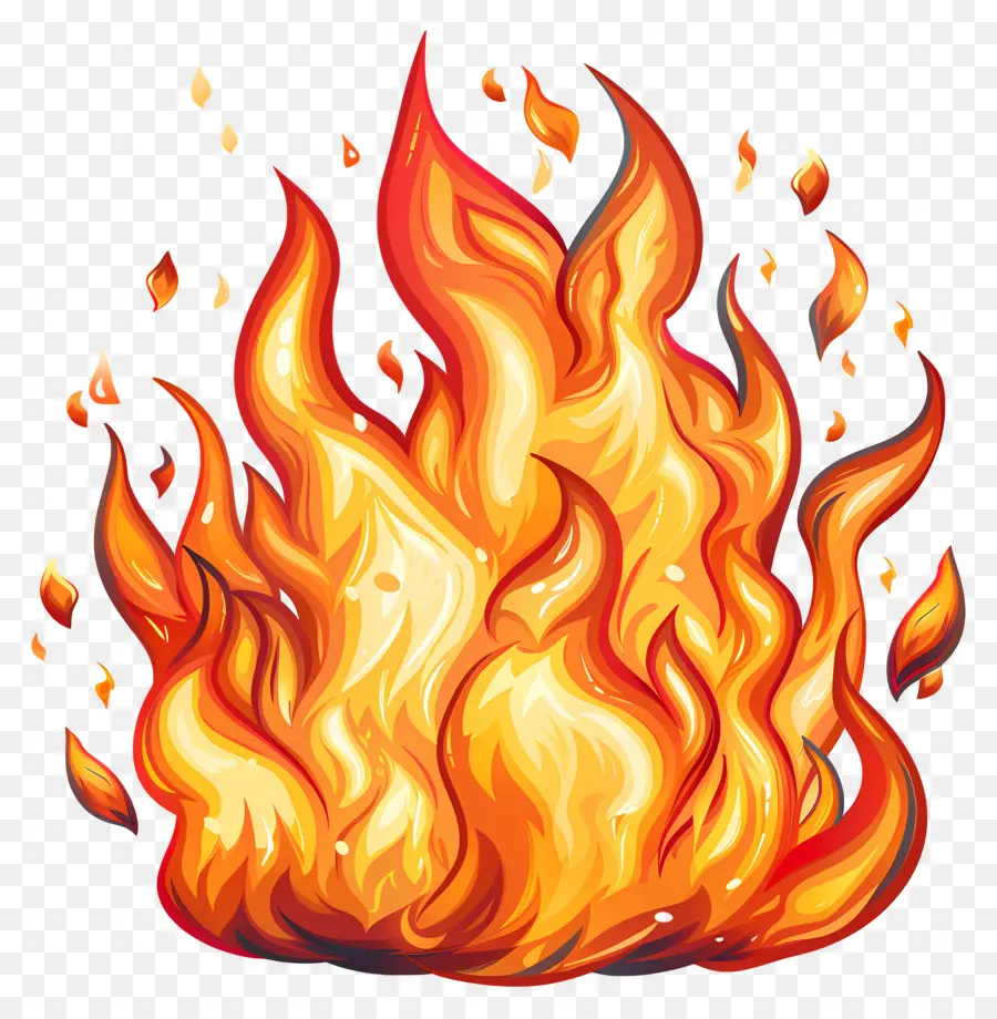Feuer Feuer flammen intensiv brennen - Buntes übertriebenes Feuer brennt intensiv in alle Richtungen