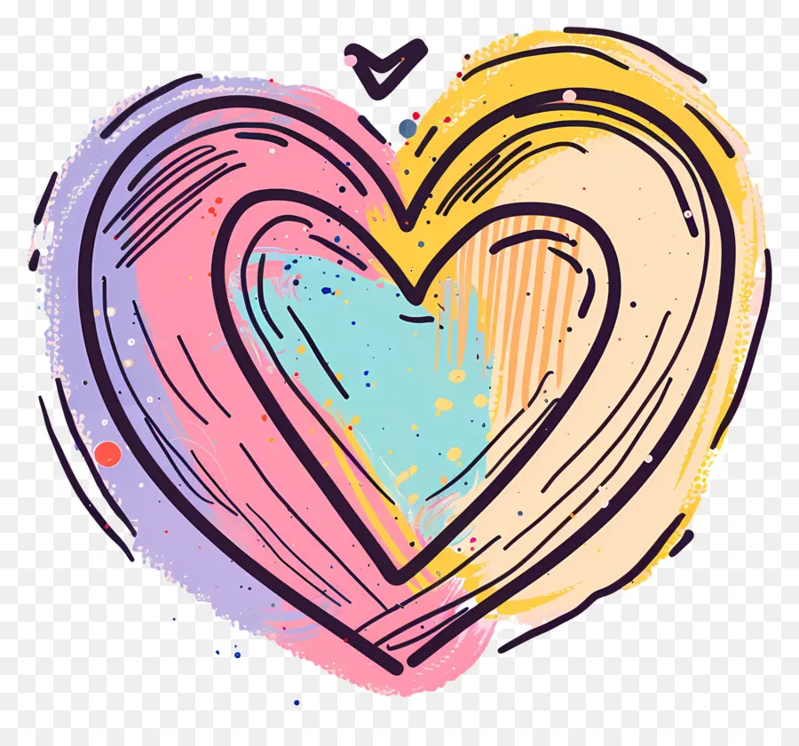 Herzform - Herzform aus Farbspritzern