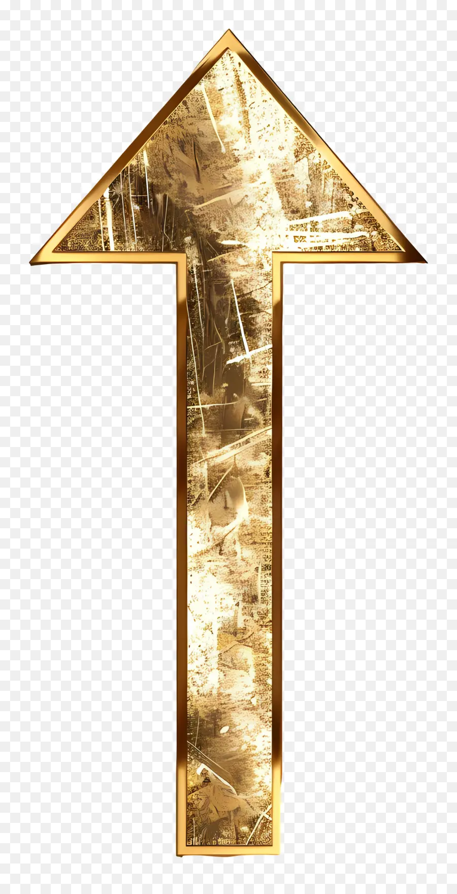 freccia oro - Freccia di metallo oro su sfondo scuro, elegante