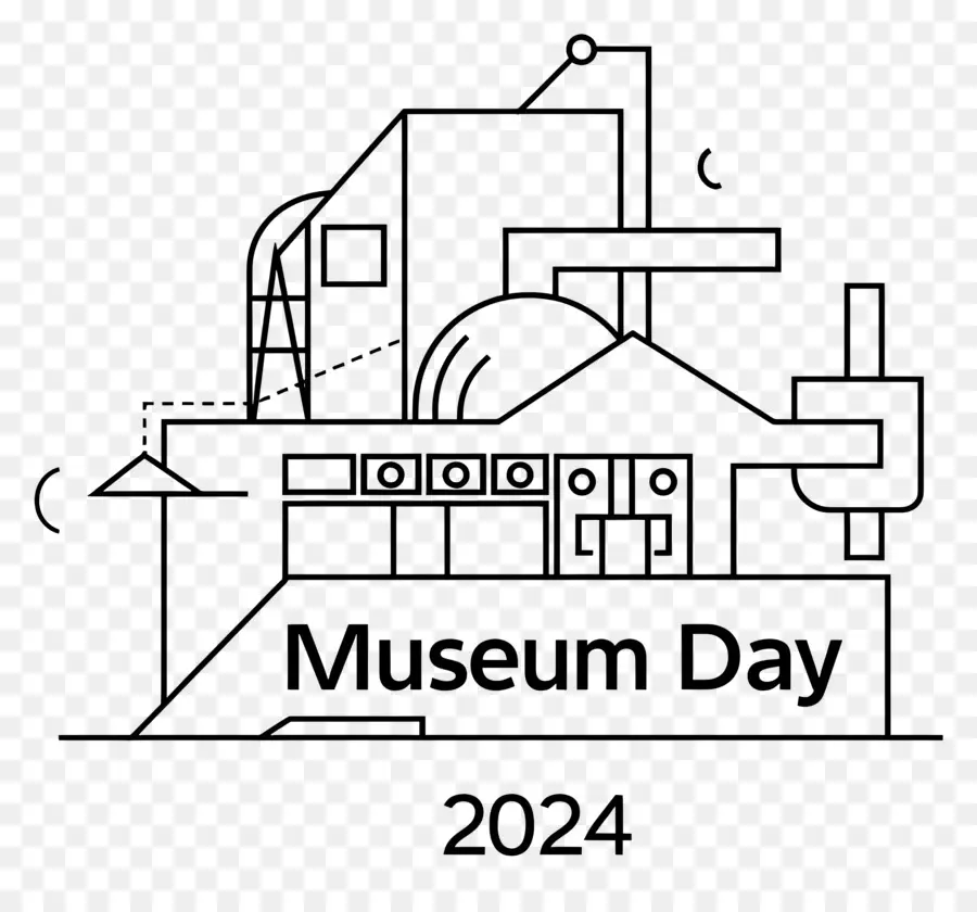 Internationaler Museum Day Clock Tower Building Treppenfenster - Schwarz -Weiß -Glockenturm -Bildungsbild