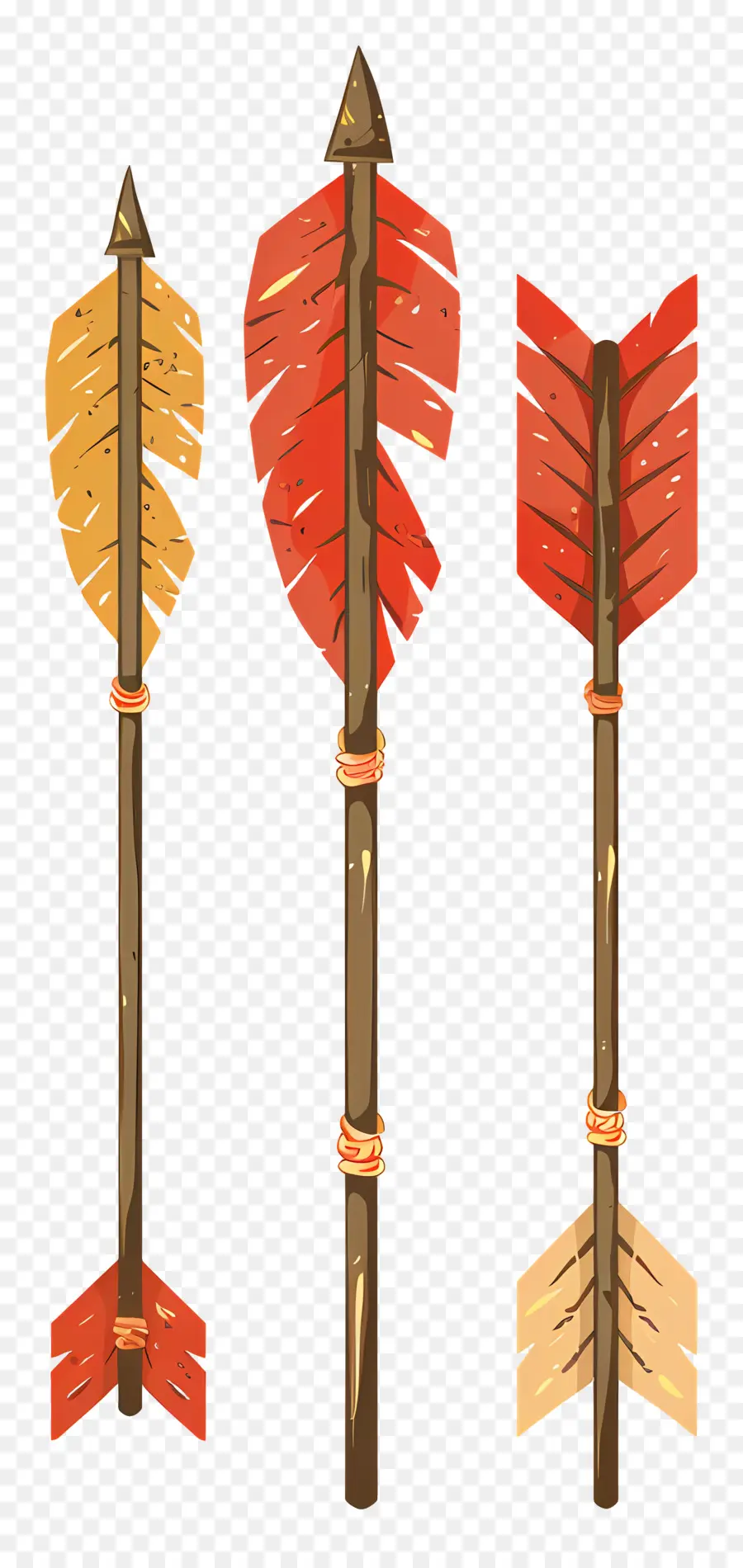 freccia rossa - Tre frecce in legno, rosso e giallo