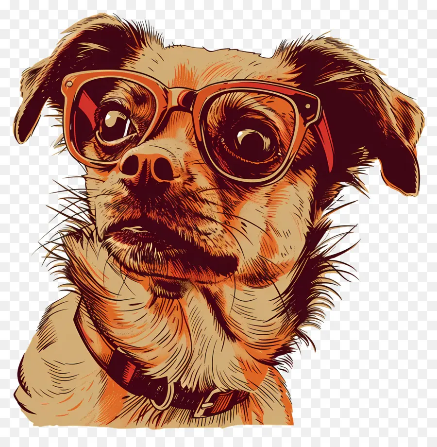 đeo kính - Con chó nhỏ có kính trong tư thế hồ sơ